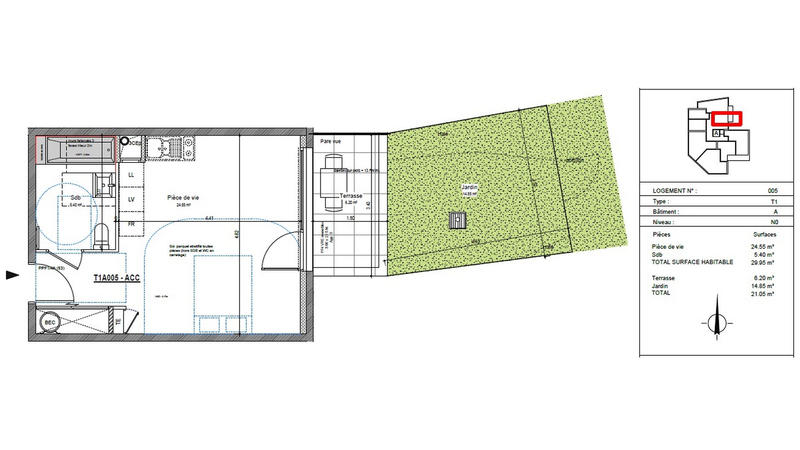 Appartement - 30 m² - 1 pièce