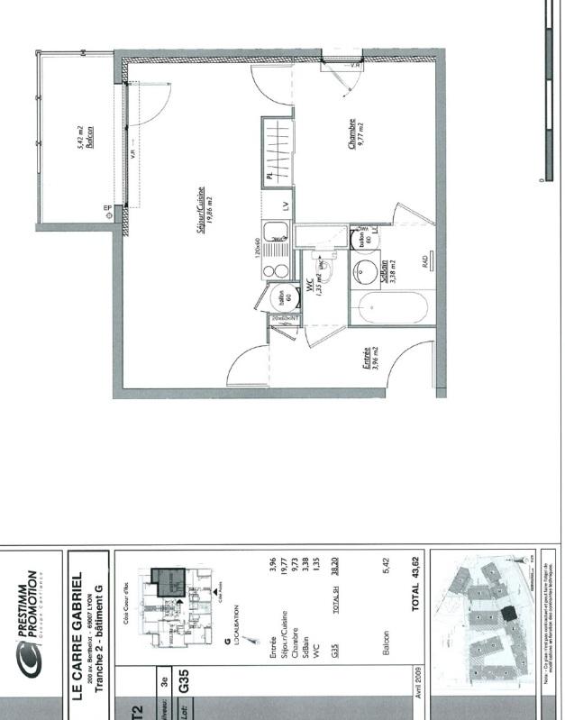 Appartement - 38 m² - 2 pièces