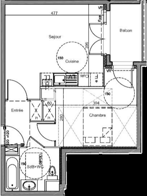 Appartement - 49 m² - 2 pièces