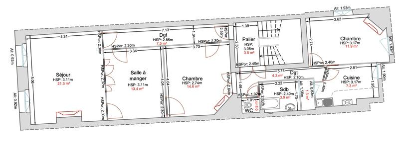 Appartement - 86 m² - 3 pièces