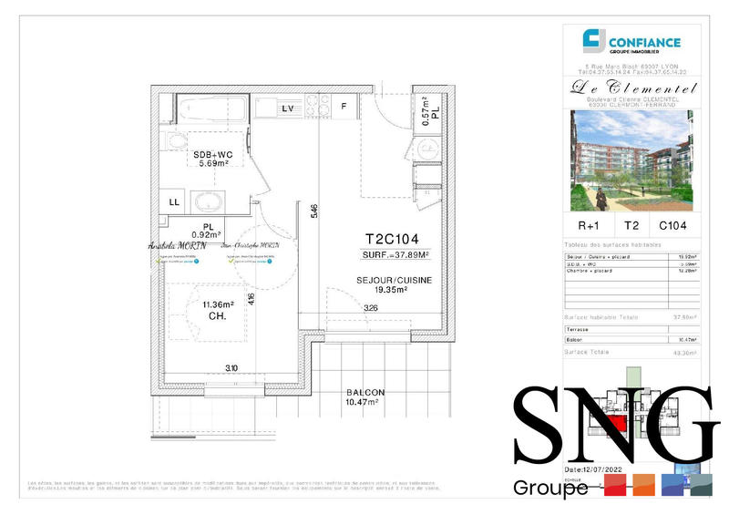Appartement - 38 m² - 2 pièces