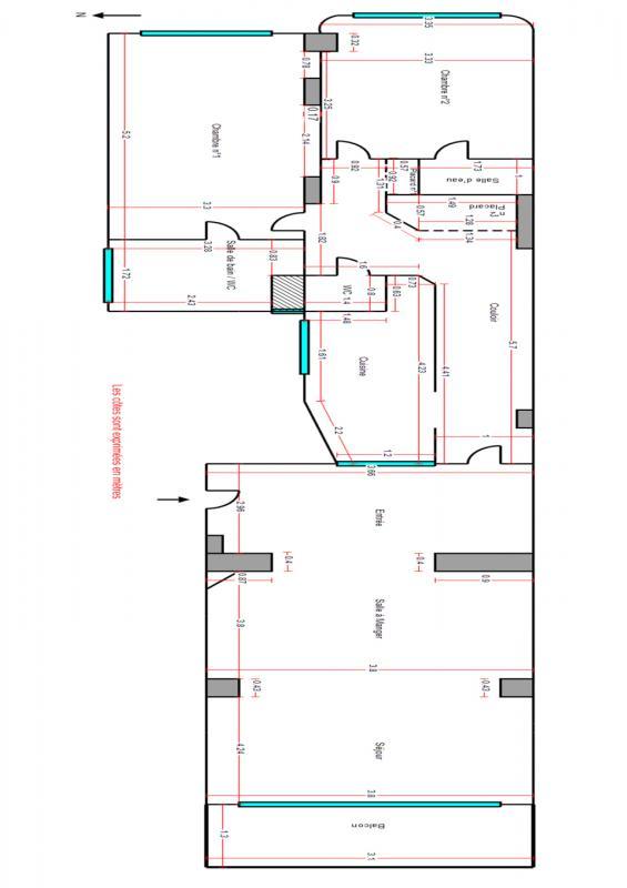 Appartement - 101 m² - 3 pièces
