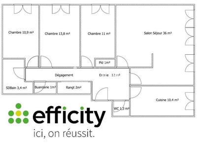 Appartement - 105 m² - 4 pièces