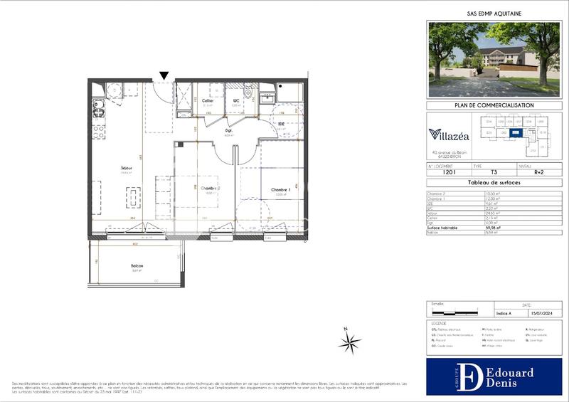 Appartement - 40 m² - 2 pièces