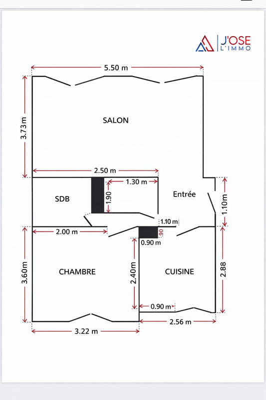 Appartement - 52 m² - 2 pièces