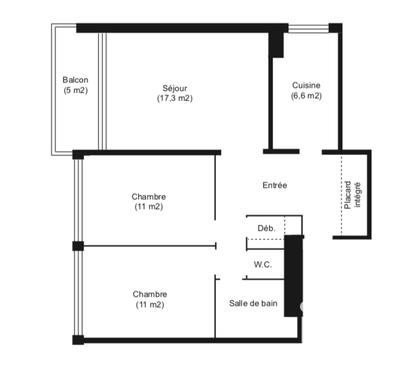 Appartement - 63 m² - 3 pièces