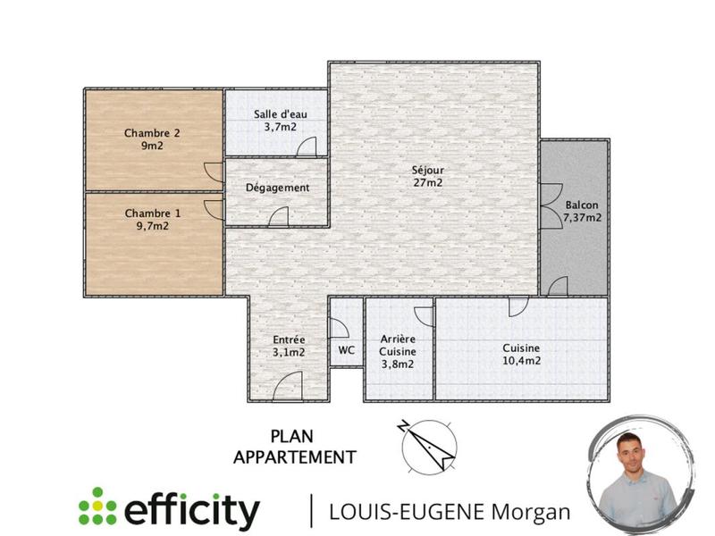 Appartement - 70 m² - 3 pièces