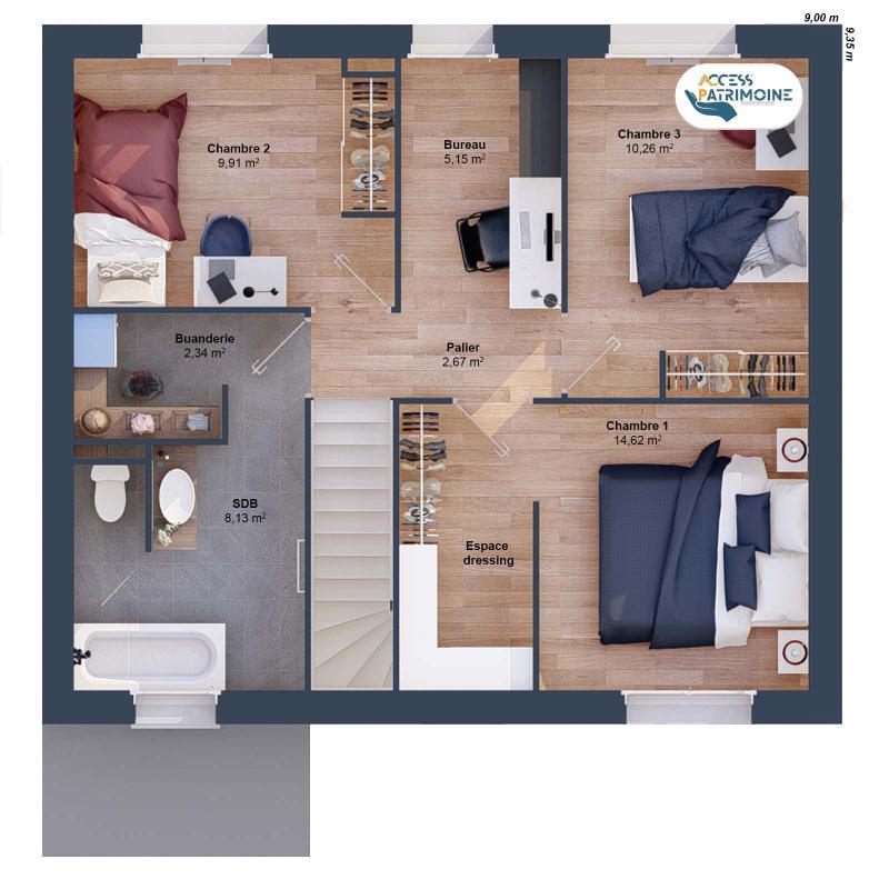 Maison - 99 m² - 5 pièces