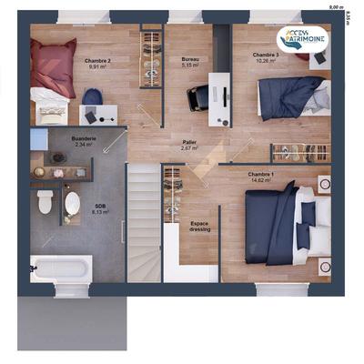 Maison - 99 m² - 5 pièces