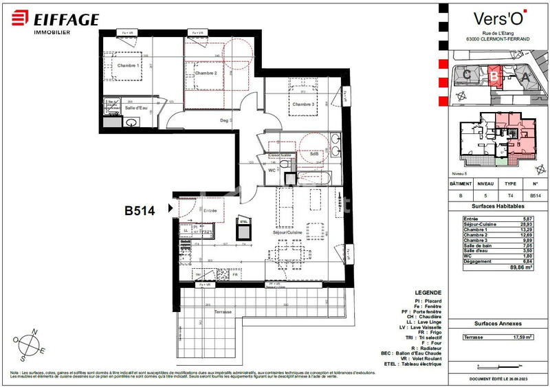 Appartement - 90 m² - 4 pièces