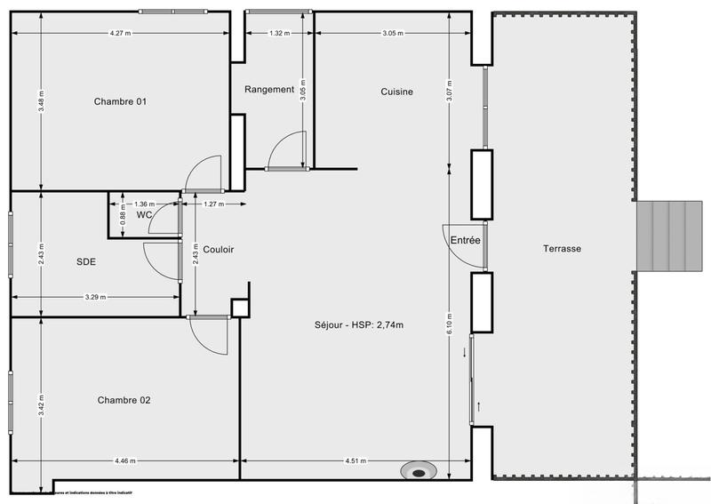Appartement - 78 m² - 3 pièces
