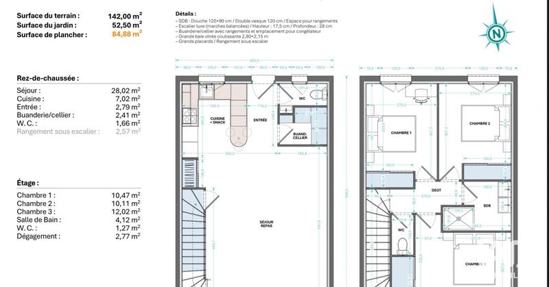 Maison - 84 m² - 4 pièces
