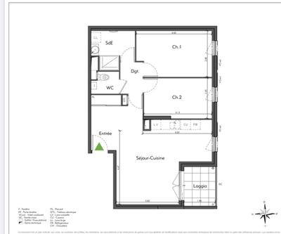 Appartement - 64 m² - 3 pièces