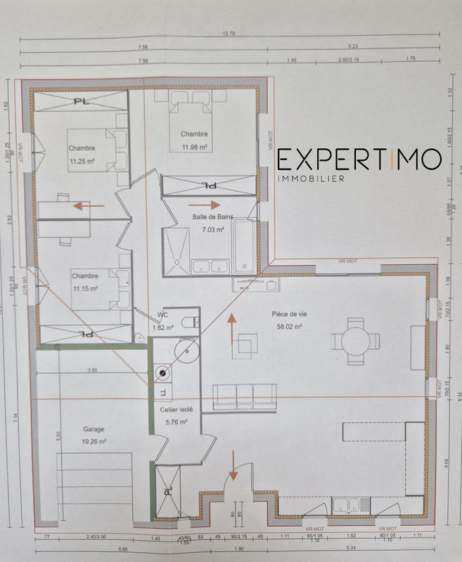 Maison - 107 m² - 5 pièces