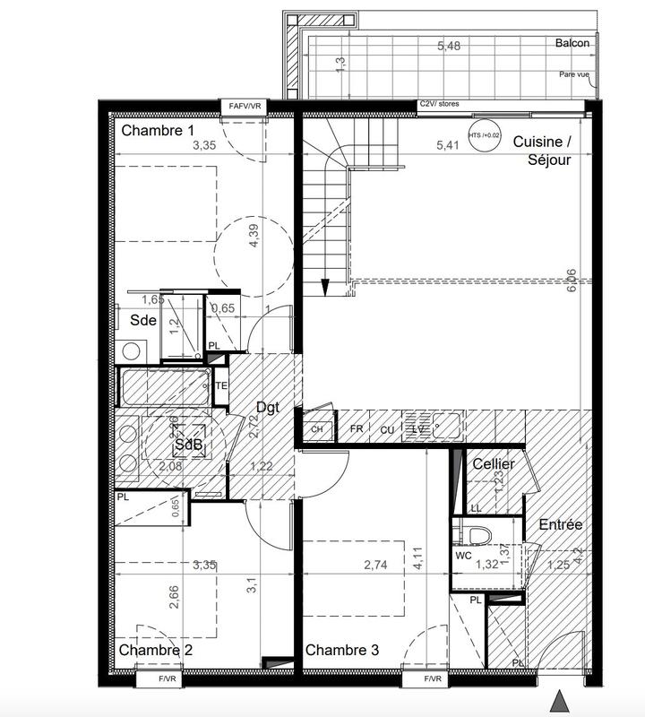 Appartement - 98 m² - 5 pièces