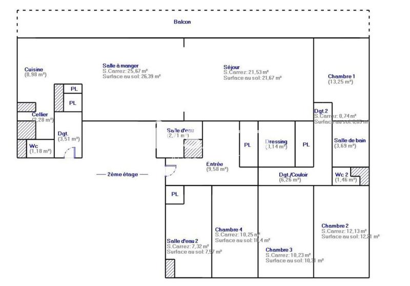 Appartement - 144 m² - 7 pièces