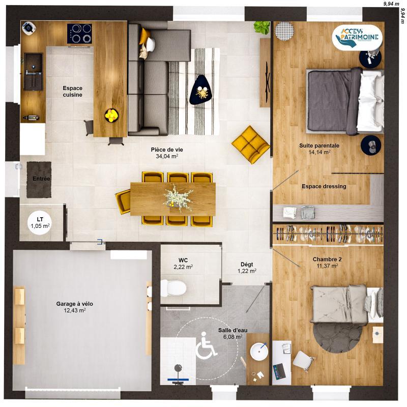 Maison - 70 m² - 4 pièces