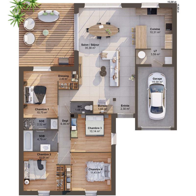 Maison - 113 m² - 6 pièces