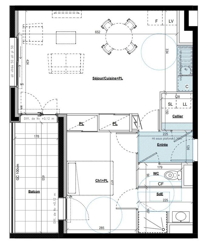 Appartement - 52 m² - 2 pièces