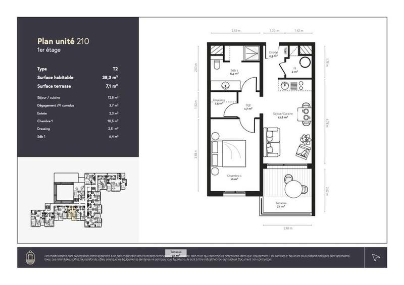 Appartement - 38 m² - 2 pièces