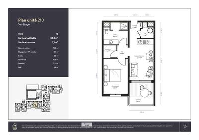 Appartement - 38 m² - 2 pièces