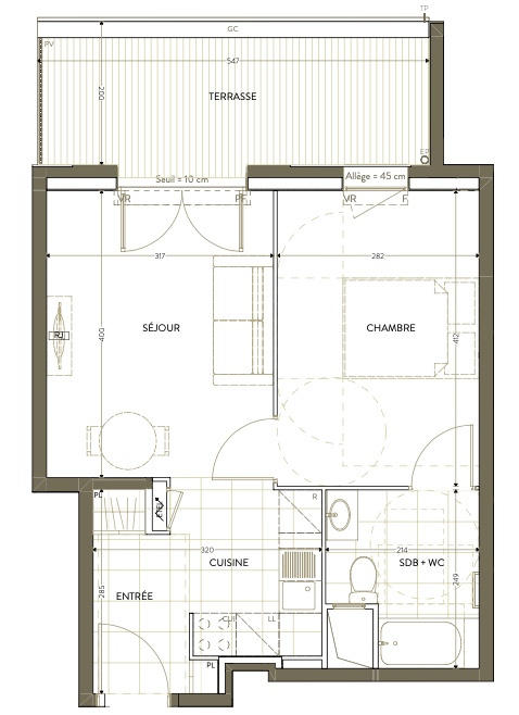 Appartement - 37 m² - 1 pièce