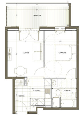 Appartement - 37 m² - 1 pièce