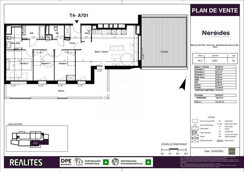 Appartement - 92 m² - 4 pièces