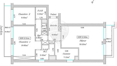 Appartement - 86 m² - 4 pièces