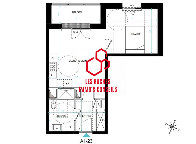 Appartement - 42 m² - 2 pièces