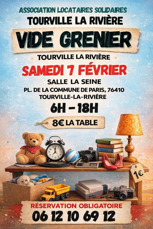 Vide grenier salle la seine tourville la rivière