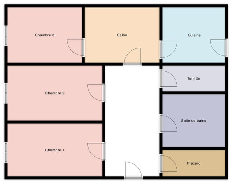 Chambre - 23 m² - 3 pièces