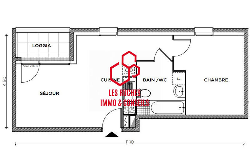 Appartement - 42 m² - 2 pièces