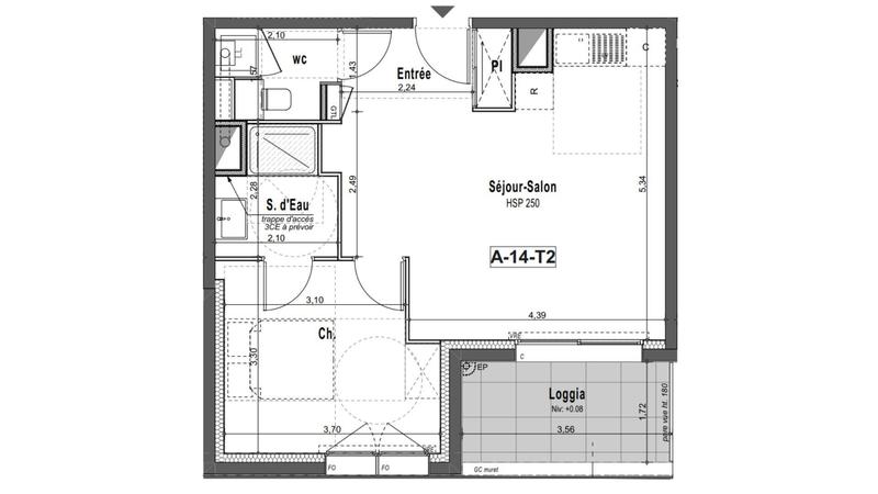 Appartement - 46 m² - 2 pièces