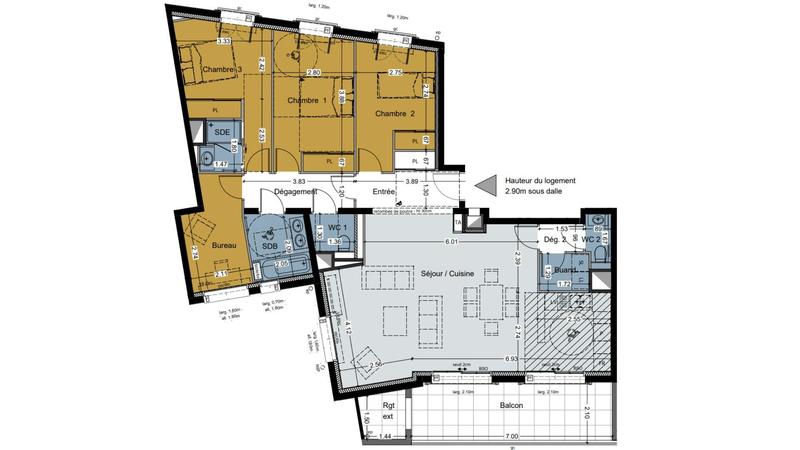 Appartement - 111 m² - 4 pièces