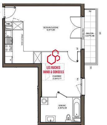 Appartement - 47 m² - 2 pièces