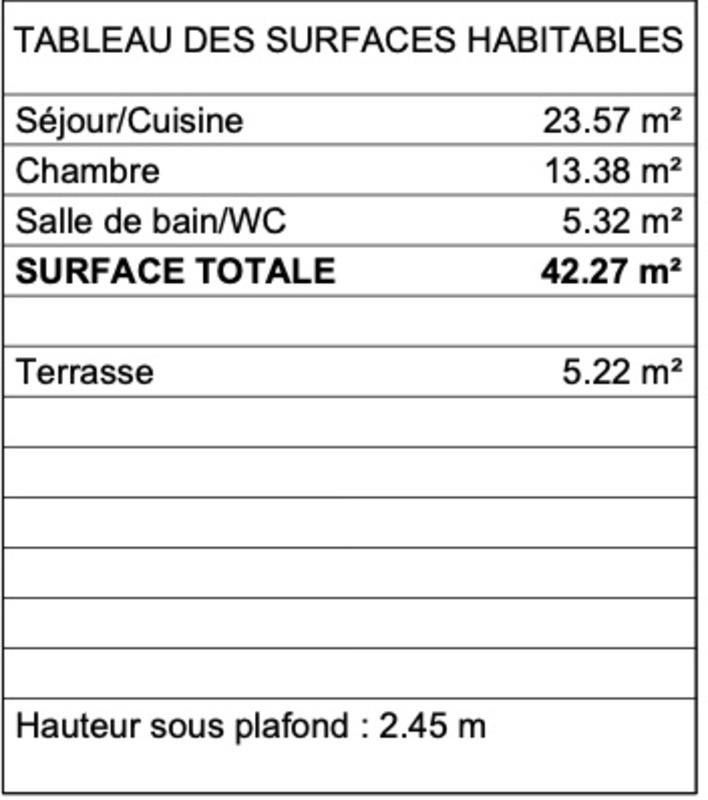 Appartement - 43 m² - 2 pièces
