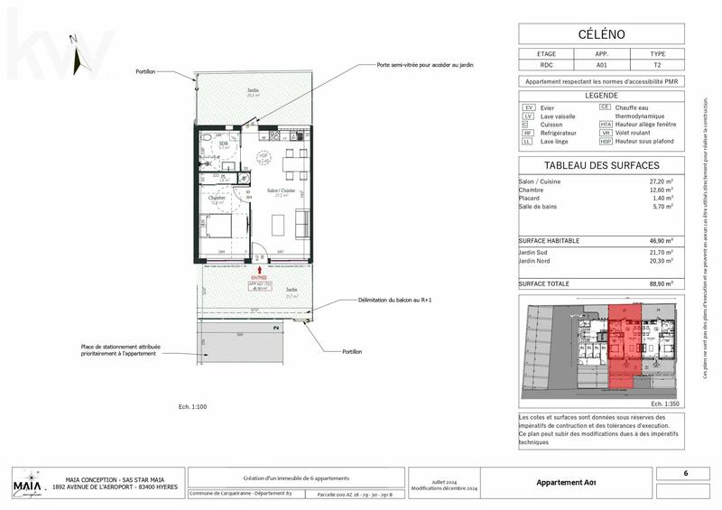 Appartement - 47 m² - 2 pièces