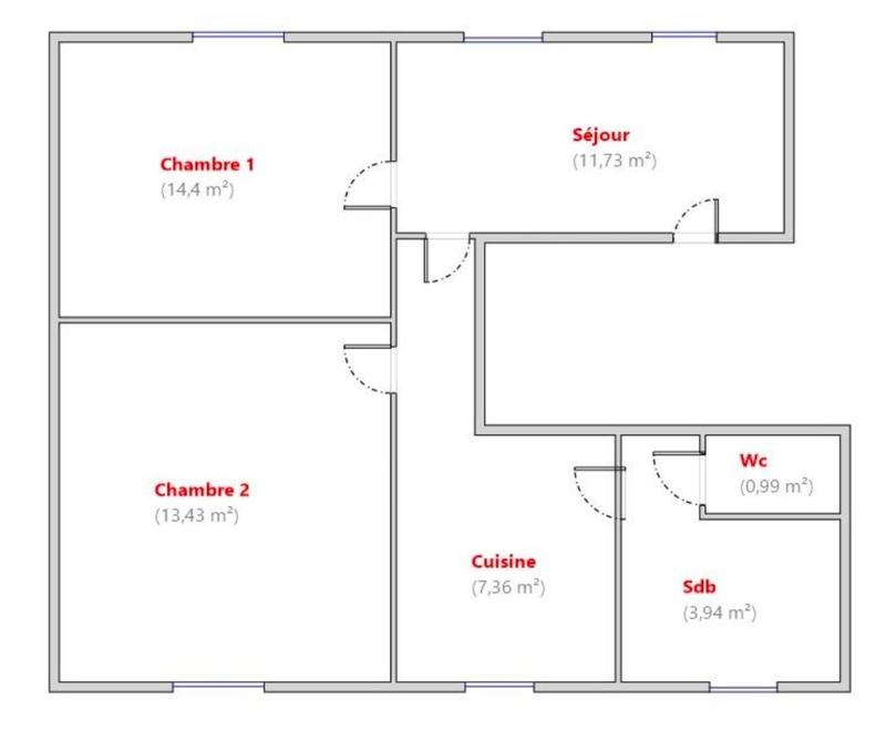 Appartement - 52 m² - 3 pièces
