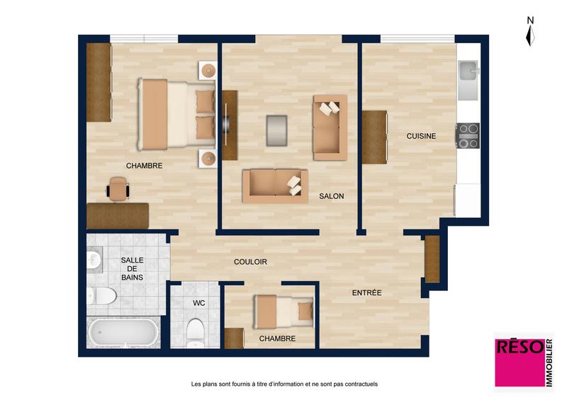 Appartement - 51 m² - 2 pièces