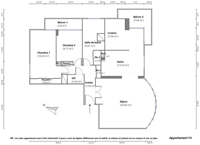 Appartement - 105 m² - 4 pièces