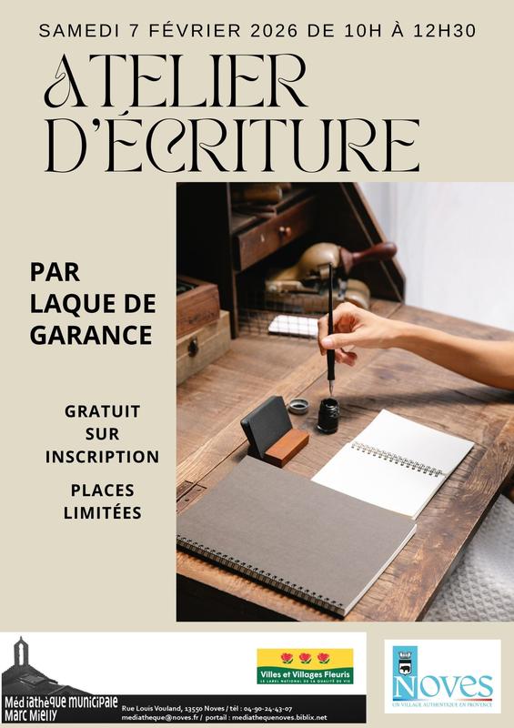Atelier d’écriture par Laque de Garance