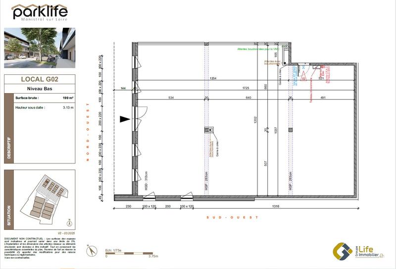 Local d'activités - 199 m² - 1 pièce