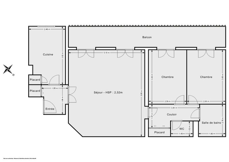 Appartement - 70 m² - 3 pièces