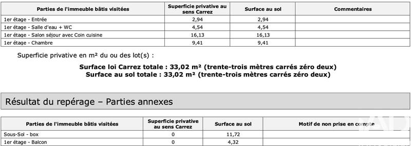 Appartement - 33 m² - 2 pièces