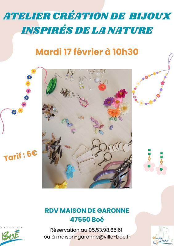 Atelier bijoux nature jeune public