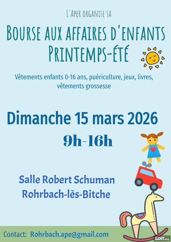 Bourse aux affaires d'enfants printemps-été