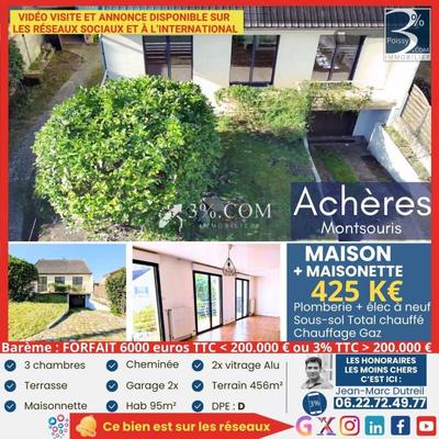 Maison - 95 m² - 4 pièces