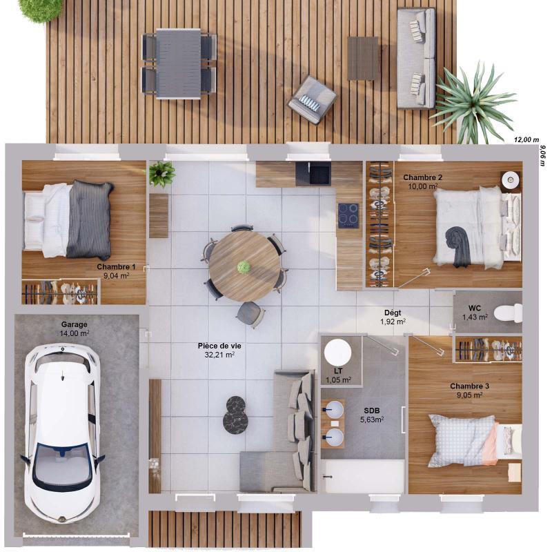 Maison - 70 m² - 5 pièces