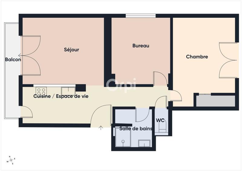 Appartement - 57 m² - 3 pièces